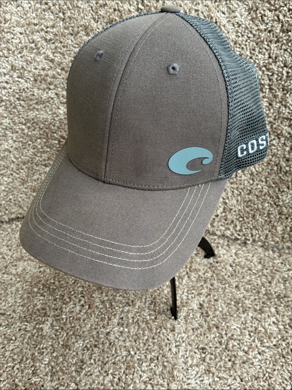 Costa Del Mar Offset Logo Gray Green SnapBack Trucker Hat